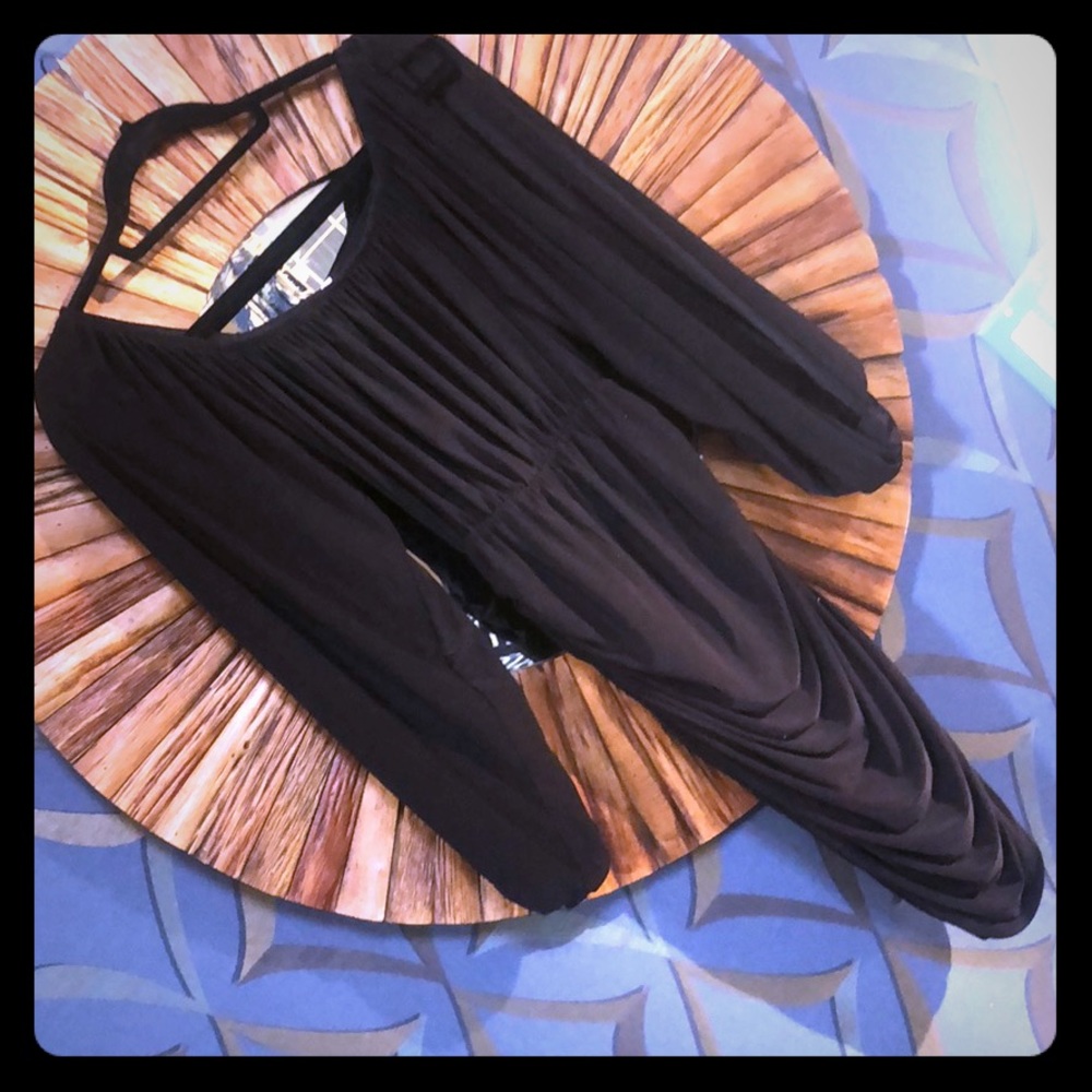 Palestine black fitted party dress w open long arm